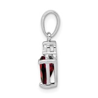Sterling Silver Rhodium-plated Heart Garnet & White Topaz Pendant view 2