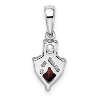 Sterling Silver Rhodium-plated Heart Garnet & White Topaz Pendant view 3