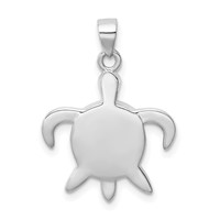 Sterling Silver Rhodium-plated Polished Created Opal Turtle Pendant view 3