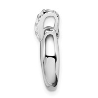 Sterling Silver Rhodium-plated Circle with CZ Bail Pendant view 2