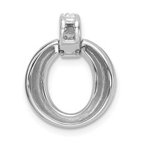 Sterling Silver Rhodium-plated Circle with CZ Bail Pendant view 3