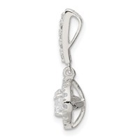 Sterling Silver CZ Halo Dangle Pendant view 2