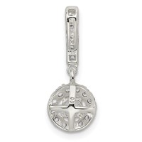 Sterling Silver CZ Halo Dangle Pendant view 3