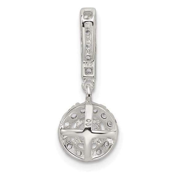 Sterling Silver CZ Halo Dangle Pendant