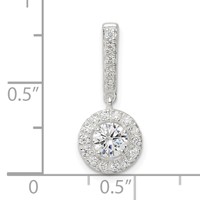Sterling Silver CZ Halo Dangle Pendant view 4