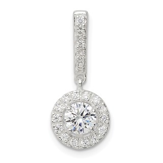 Sterling Silver CZ Halo Dangle Pendant