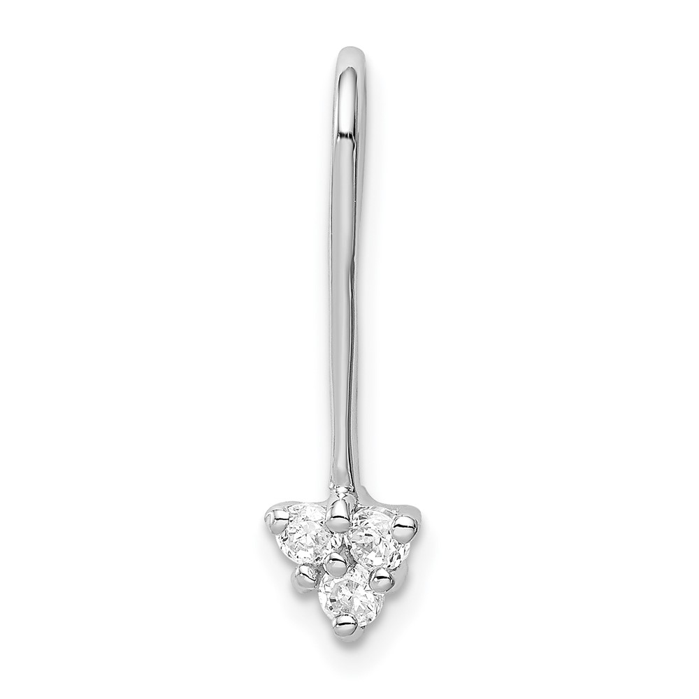 Sterling Silver Rhodium-plated CZ Arrow Pendant Slide