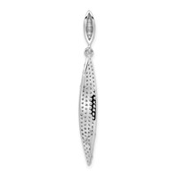Sterling Silver Rhodium-plated Pave CZ Leaf Pendant view 3
