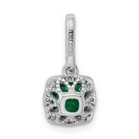 Sterling Silver Rhodium-plated Green and White CZ Halo Chain Slide view 3