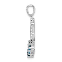 Sterling Silver Rhod-plat London Blue and LB Topaz Pendant view 2