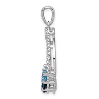 Sterling Silver Rhod-plat London Blue and LB Topaz Pendant view 2