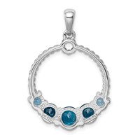 Sterling Silver Rhod-plat London Blue and LB Topaz Pendant view 3