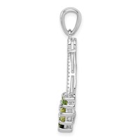 Sterling Silver Rhodium Plated Chrome Diopside and Peridot Pendant view 2