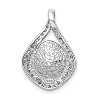 Sterling Silver RH-plated Clear Golden Crystal Teardrop Pendant view 3