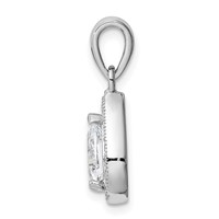 Sterling Silver Rhodium Plated CZ Pendant view 2