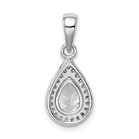 Sterling Silver Rhodium Plated CZ Pendant view 3