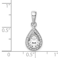 Sterling Silver Rhodium Plated CZ Pendant view 4
