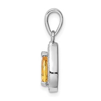 Sterling Silver Rhodium Plated Yellow and Clear CZ Pendant view 2