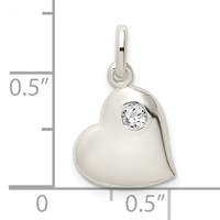 Sterling Silver CZ Heart Pendant view 4