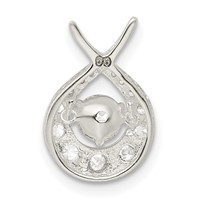 Sterling Silver Vibrant Moving CZ Pendant view 4