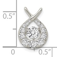 Sterling Silver Vibrant Moving CZ Pendant view 3