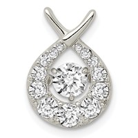 Sterling Silver Vibrant Moving CZ Pendant view 1