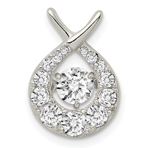 Sterling Silver Vibrant Moving CZ Pendant