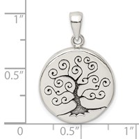 Sterling Silver Antiqued Tree Pendant view 4