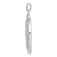 Sterling Silver CZ Hearts Circle Pendant view 2