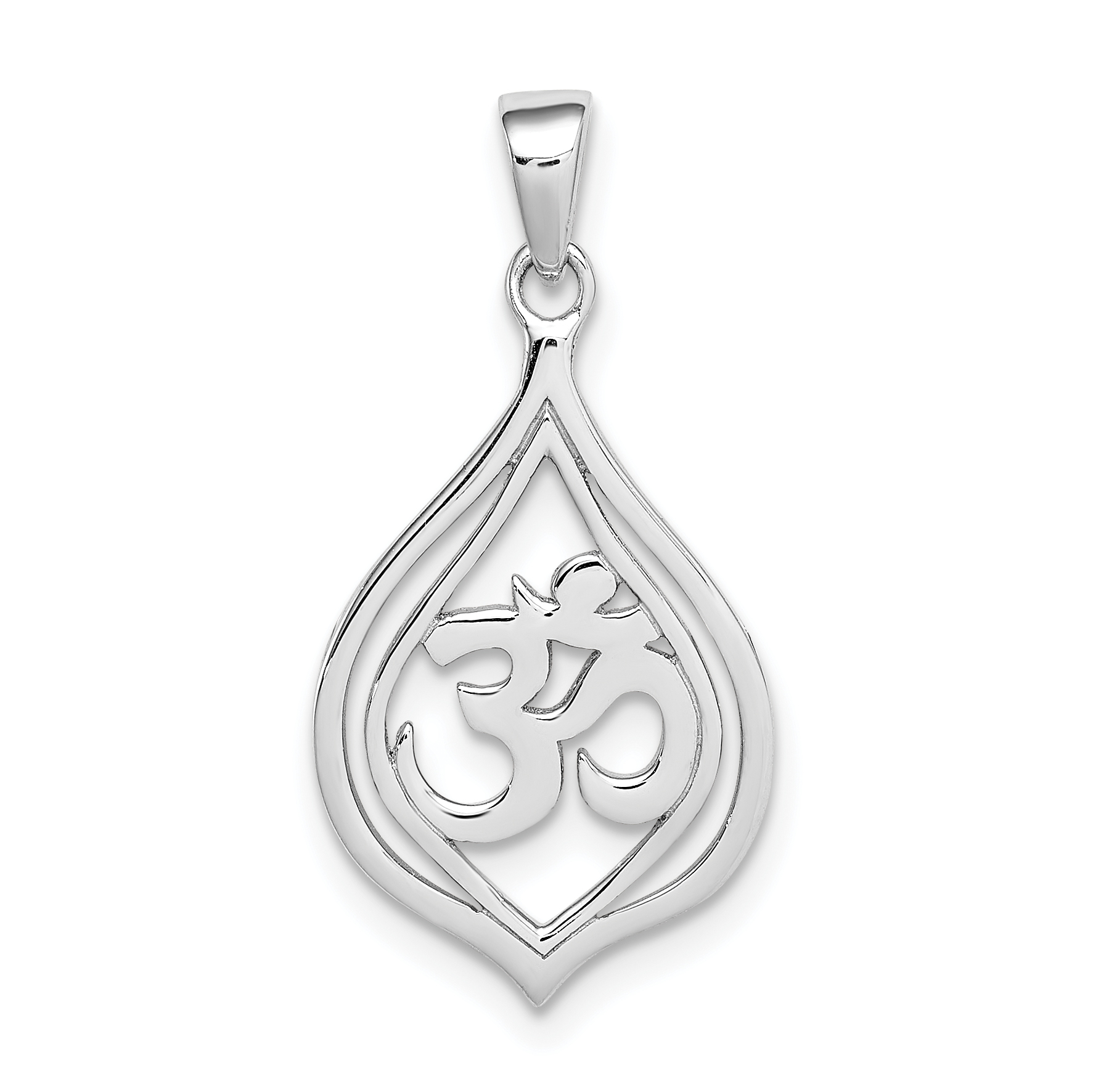 Sterling Silver Rhodium-plated Om Pendant (QP5284)