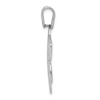 Sterling Silver Rhodium-plated Flower Pendant view 2