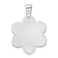 Sterling Silver Rhodium-plated Flower Pendant view 3