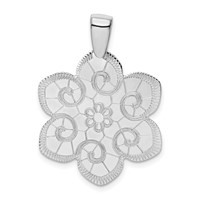 Sterling Silver Rhodium-plated Flower Pendant view 1