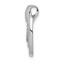 Sterling Silver Rhodium-plated CZ 3-Oval Chain Slide view 2
