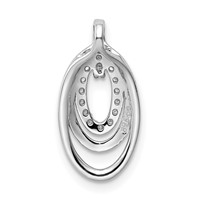 Sterling Silver Rhodium-plated CZ 3-Oval Chain Slide view 3