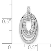 Sterling Silver Rhodium-plated CZ 3-Oval Chain Slide view 4