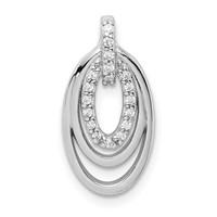 Sterling Silver Rhodium-plated CZ 3-Oval Chain Slide view 1