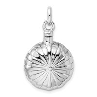 Sterling Silver Rhodium-plated Puffed Flower Screw Top Ash Holder Pendant view 3