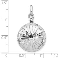 Sterling Silver Rhodium-plated Puffed Flower Screw Top Ash Holder Pendant view 4