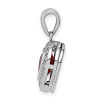 Sterling Silver Rhodium Plated Interchangeable CZ Heart Pendant view 2