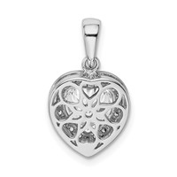 Sterling Silver Rhodium Plated Interchangeable CZ Heart Pendant view 3
