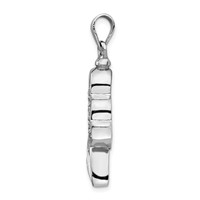 Sterling Silver Rhodium-plated Butterfly CZ Screw Top Ash Holder Pendant view 2
