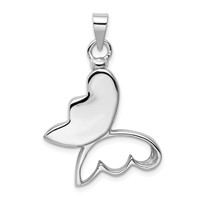 Sterling Silver Rhodium-plated Butterfly CZ Screw Top Ash Holder Pendant view 3