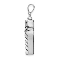Sterling Silver Rhodium-plated Enameled Textured Cross Screw Top Ash Holder Pendant view 2