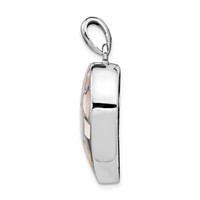 Sterling Silver Rhodium-plated Mother of Pearl Heart Screw Top Ash Holder Pendant view 2