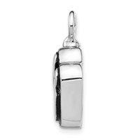 Sterling Silver Rhodium-plated Enameled Paw Screw Top Ash Holder Bottle Pendant view 2