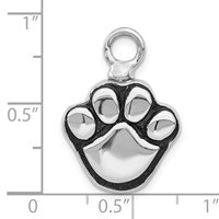 Sterling Silver Rhodium-plated Enameled Paw Screw Top Ash Holder Bottle Pendant view 4