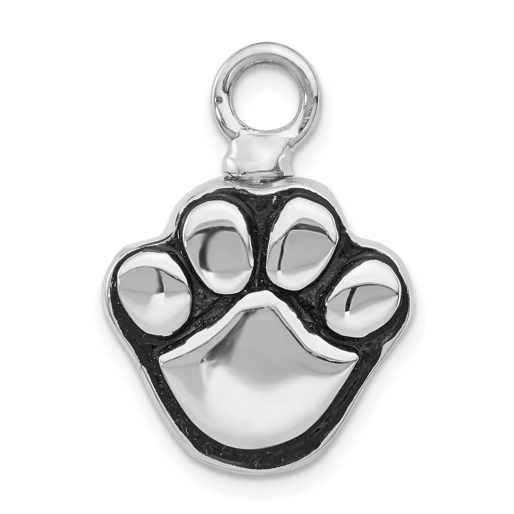 Sterling Silver Rhodium-plated Enameled Paw Ash Holder Bottle Pendant (QP5318)