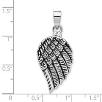 Sterling Silver Rhodium-plated Enameled Angel Wing Screw Top Ash Holder Pendant view 4