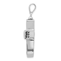 Sterling Silver Rhodium-plated Antiqued Cross Pendant with Heart Screw Top Ash Holder view 2